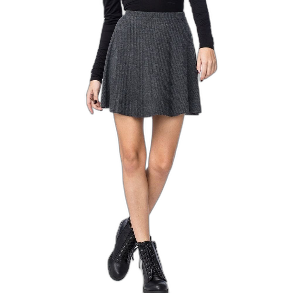 H.I.P. Tilly’s Women's NWTs Gray Ribbed Knit Skater Mini Skirt Size  S